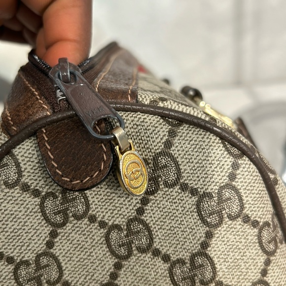 Authentic Gucci brown monogram coated canvas Boston satchel bag - Picture 15 of 17